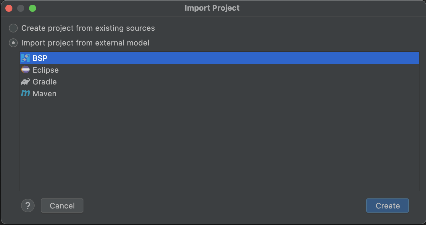 BSP external model